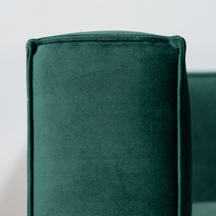 Velvet hoekbank Memphis groen rechts