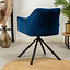 Velvet eetkamerstoel Furtado draaibaar blauw