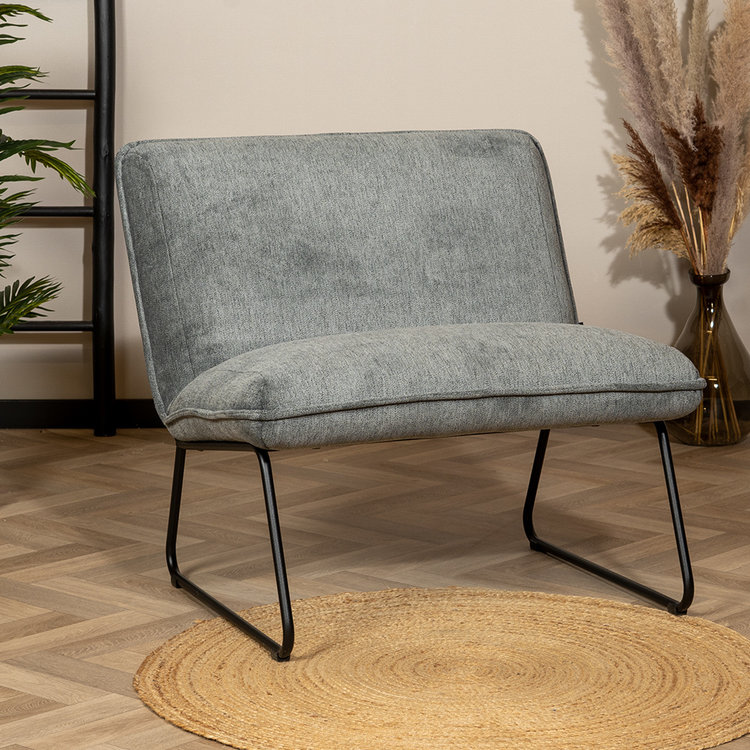 Scandinavische fauteuil Merle antraciet stof gemêleerd