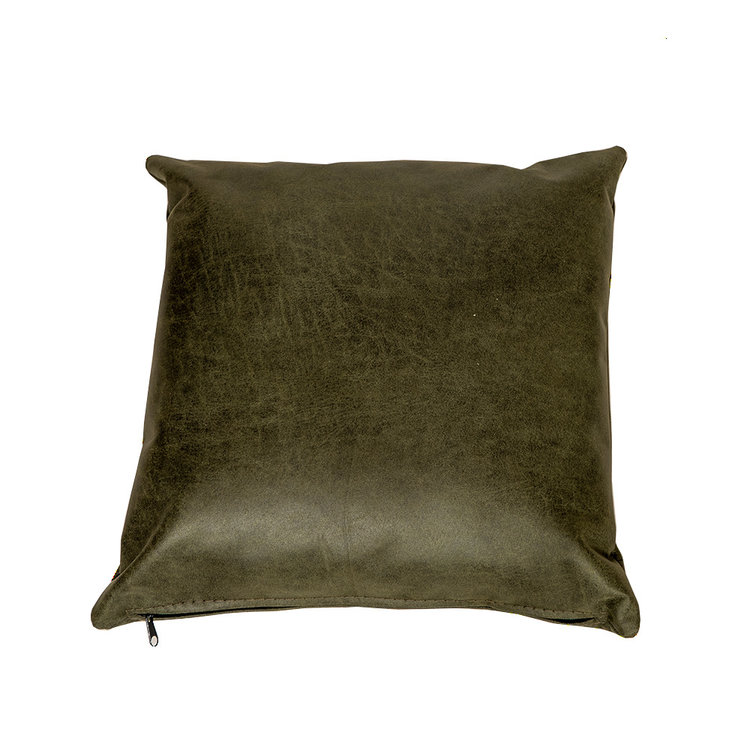 Sierkussen Kyla eco-leer olijfgroen 45 x 45 cm