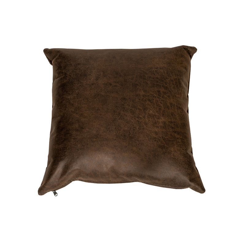 Sierkussen Kyla eco-leer bruin 45 x 45 cm