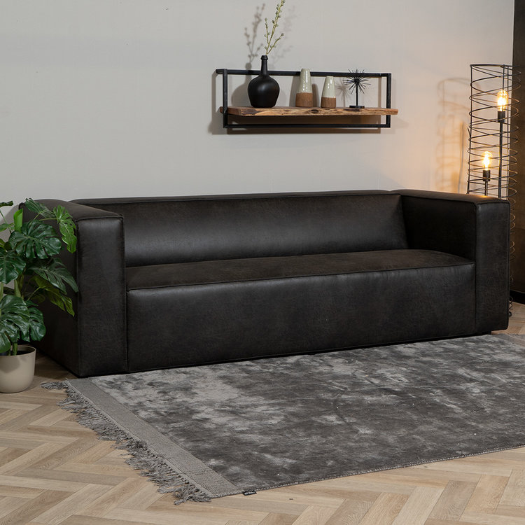 Industriële bank 3-zits Memphis eco-leer antraciet