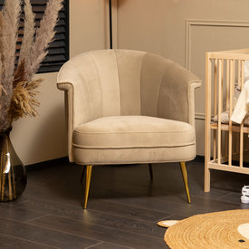 Stoel babykamer Amy velvet beige