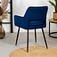 Velvet eetkamerstoel Mika donkerblauw