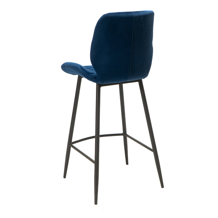 Velvet barkruk Toby donkerblauw 71 cm