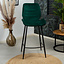 Velvet barkruk Toby donkergroen 71 cm