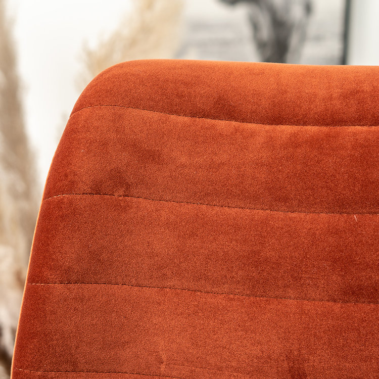 Velvet barkruk Toby koper 71 cm