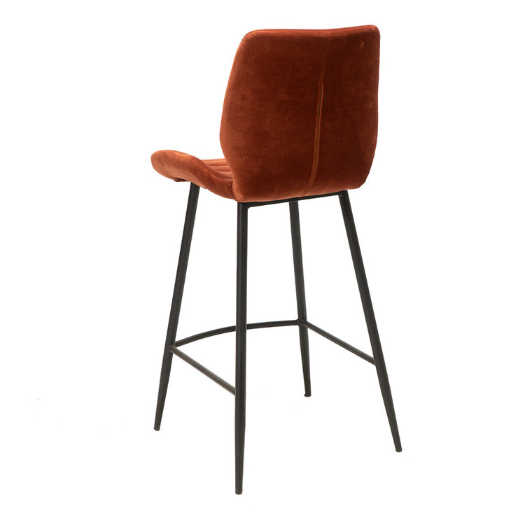 Velvet barkruk Toby koper 71 cm