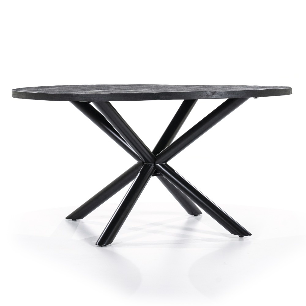 Vrijgevig Glad Vernederen Eettafel rond zwart Lily Ø150 cm mangohout | Livin24