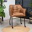 Eetkamerstoel met wieltjes Royce eco-leer cognac
