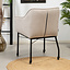 Eetkamerstoel met wieltjes Mace ribstof wit/beige