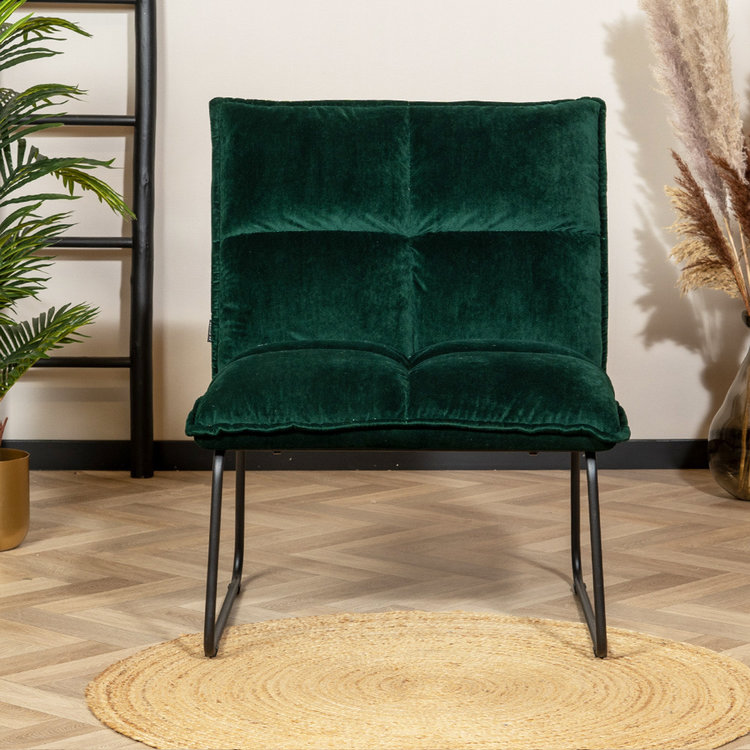 Velvet fauteuil Malaga donkergroen