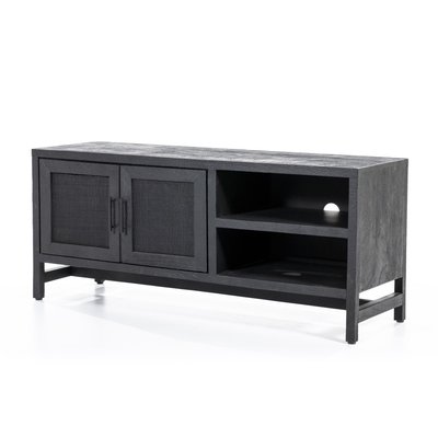 Tv-meubel zwart Fresno mangohout 130 cm