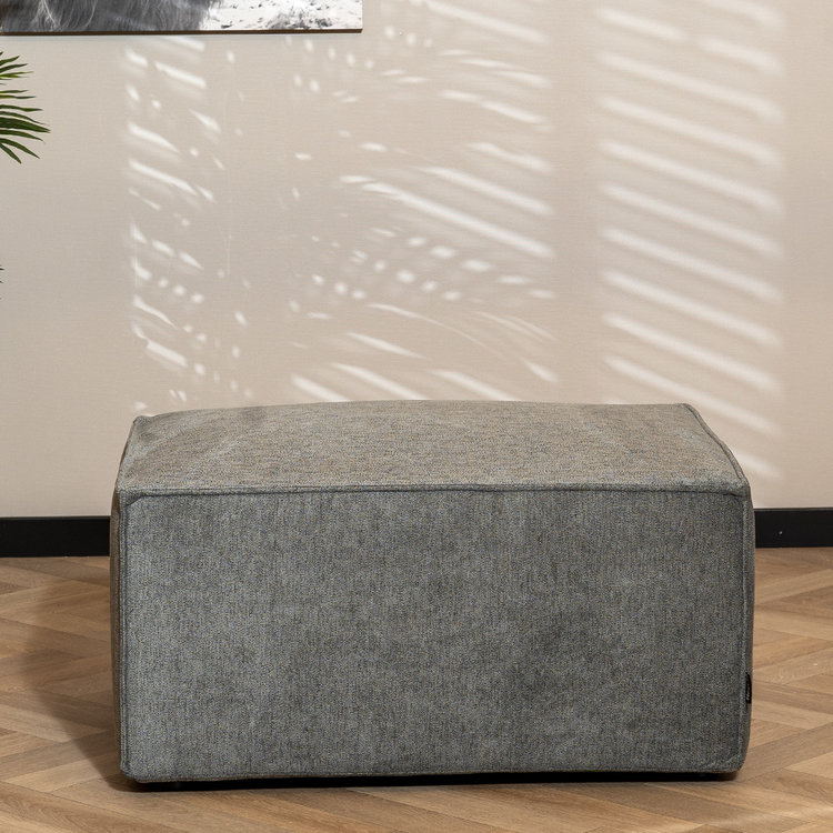 Scandinavische hocker Memphis stof gemêleerd antraciet