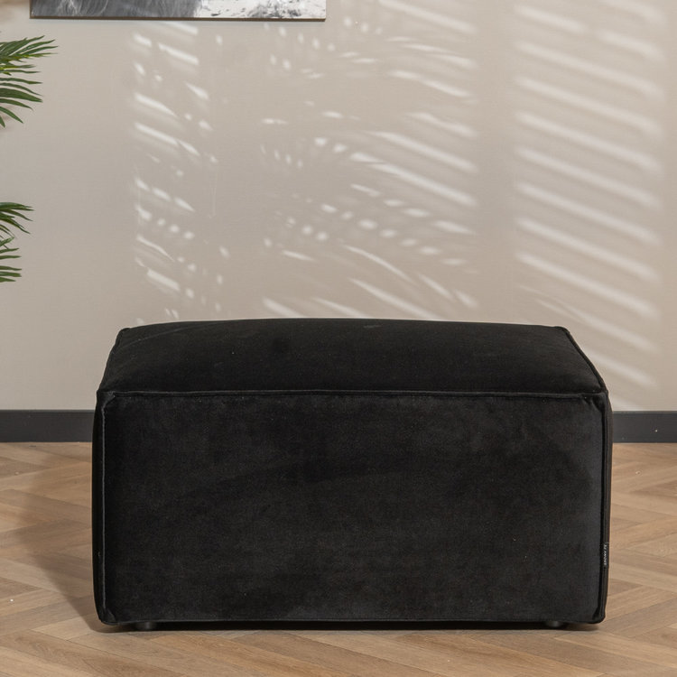 Hocker Memphis velvet zwart