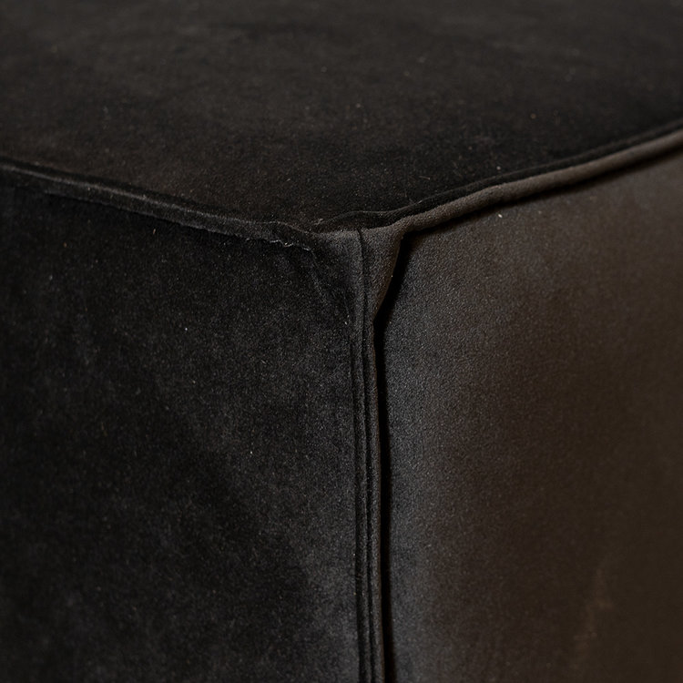 Hocker Memphis velvet zwart