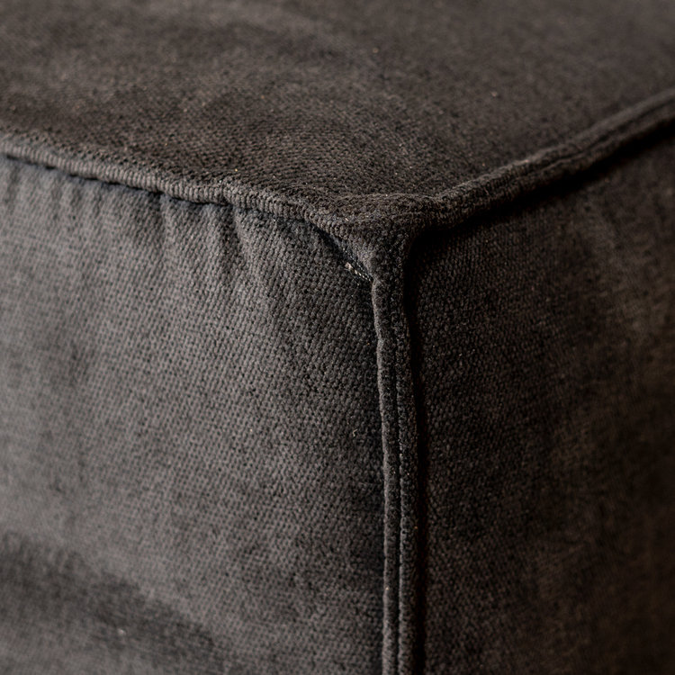 Scandinavische hocker Memphis stof gemêleerd zwart