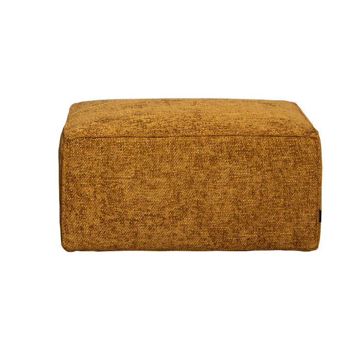 Hocker Memphis stof chenille okergeel