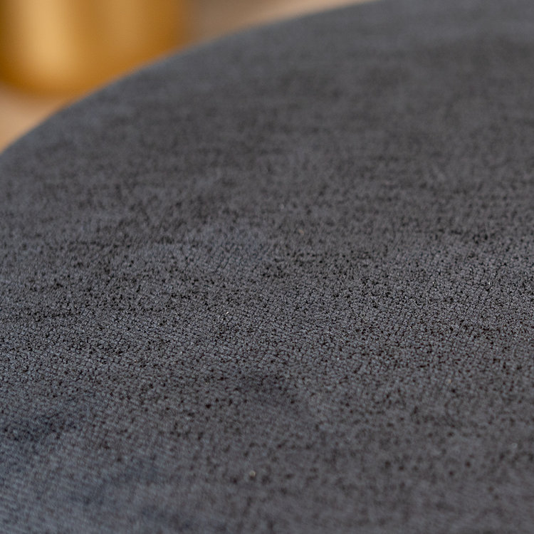 Poef Scandinavisch Myles stof gemêleerd zwart