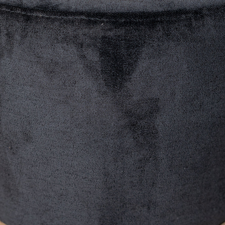 Poef Scandinavisch Myles stof gemêleerd zwart