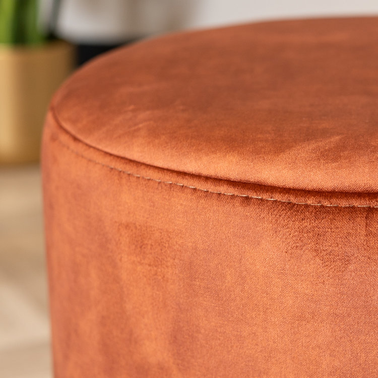 Velvet poef Beau koper