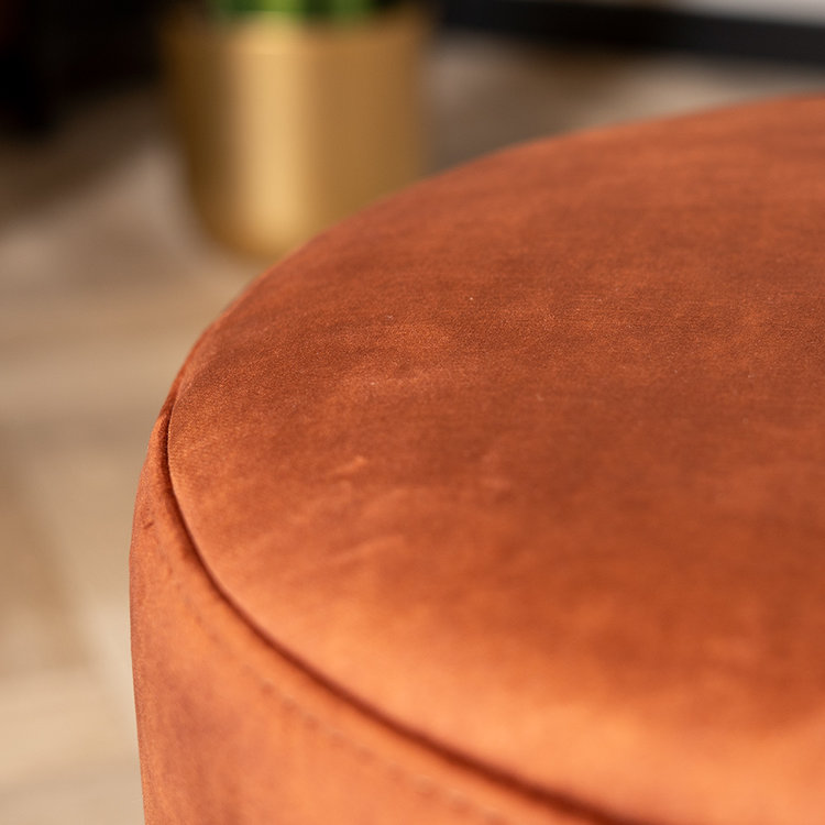 Velvet poef Beau koper