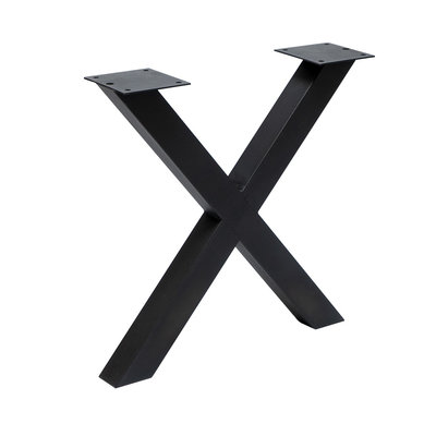 Tafelonderstel X-Frame metaal zwart (set van 2)