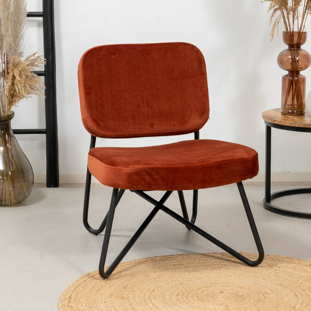 Velvet fauteuil Julia koper