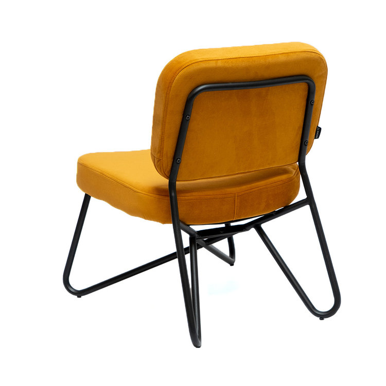 Velvet fauteuil Julia okergeel