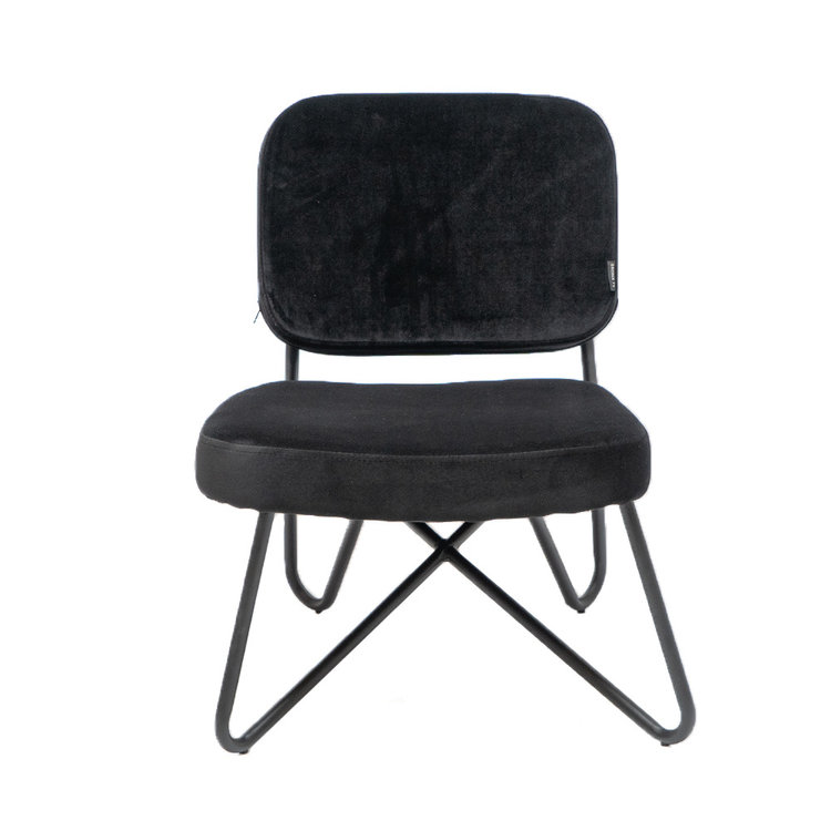 Velvet fauteuil Julia zwart