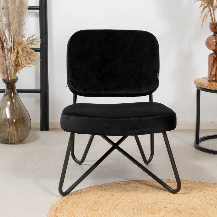Velvet fauteuil Julia zwart