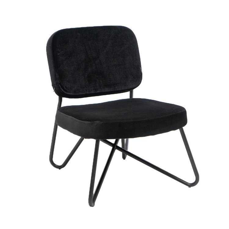 Velvet fauteuil Julia zwart