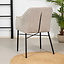 Eetkamerstoel Chicago velvet/ geweven stof beige