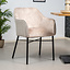 Eetkamerstoel Chicago velvet/ geweven stof beige