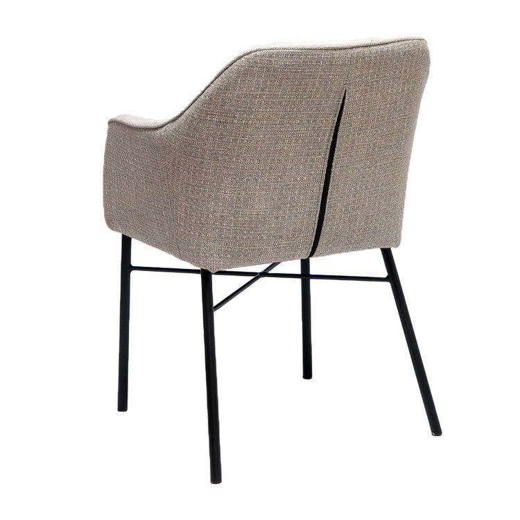 Eetkamerstoel Chicago velvet/ geweven stof beige