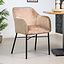 Eetkamerstoel Chicago velvet/ geweven stof taupe