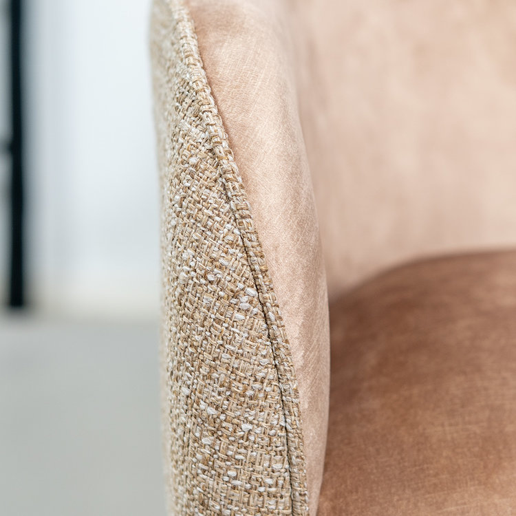 Eetkamerstoel Chicago velvet/ geweven stof taupe