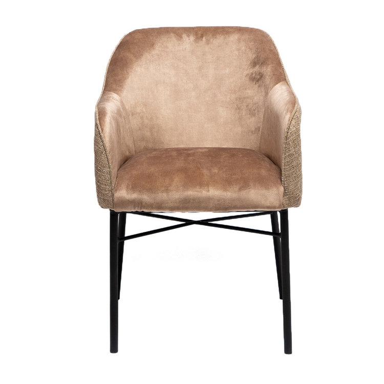 Eetkamerstoel Chicago velvet/ geweven stof taupe