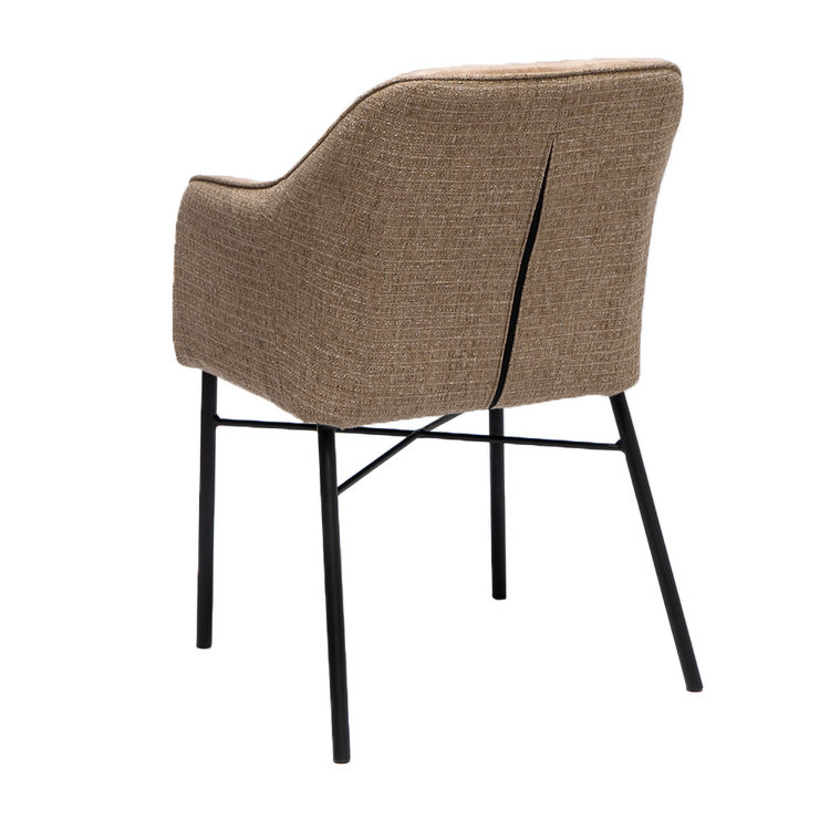 Eetkamerstoel Chicago velvet/ geweven stof taupe