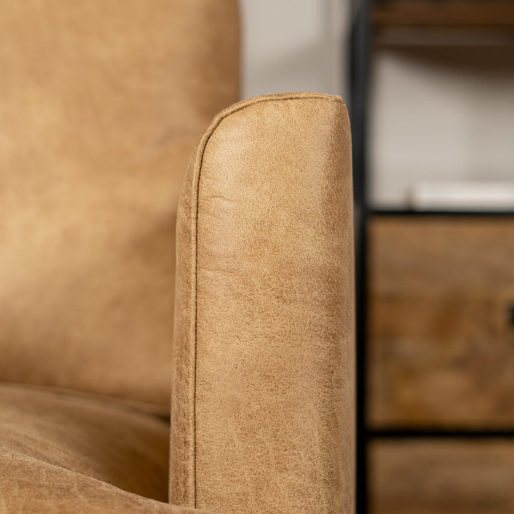 Industriële bank 2,5-zits Denver beige eco-leer