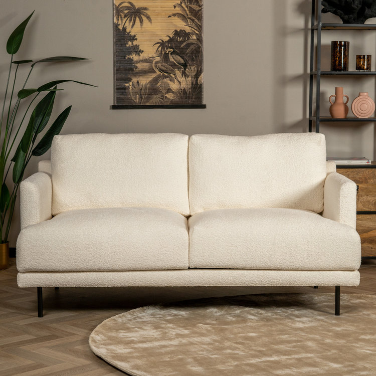 Scandinavische bank 2,5-zits Denver bouclé wit