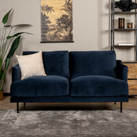 Velvet bank 2,5-zits Denver blauw