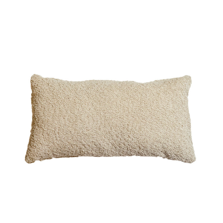 Sierkussen Nora bouclé stof beige 25 x 45 cm