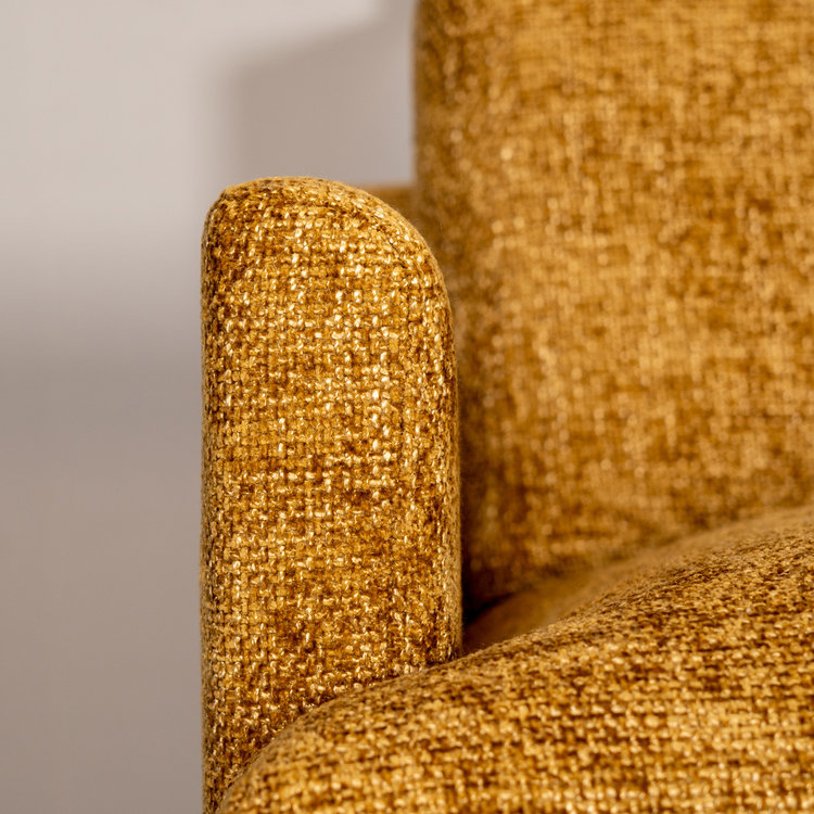 Hoekbank Denver okergeel stof chenille rechts