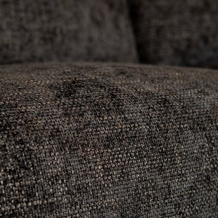 Hoekbank Denver zwart stof chenille rechts