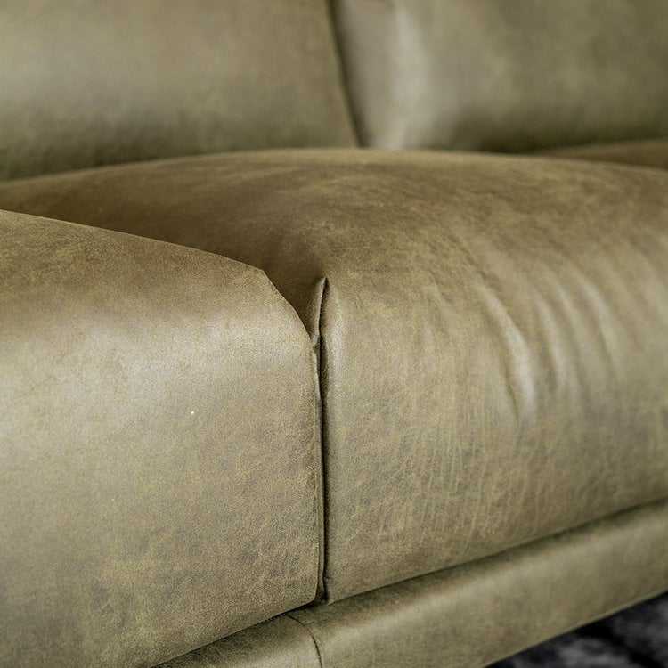 Industriële hoekbank Denver olijfgroen eco-leer rechts