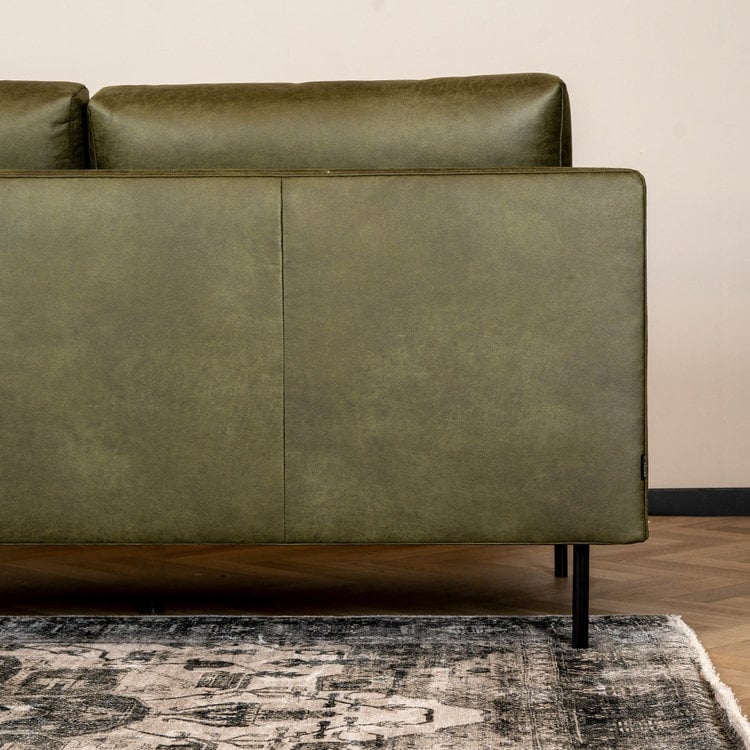 Industriële hoekbank Denver olijfgroen eco-leer rechts