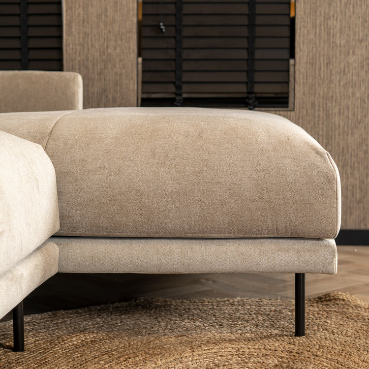 Scandinavische hoekbank Denver taupe stof gemêleerd rechts