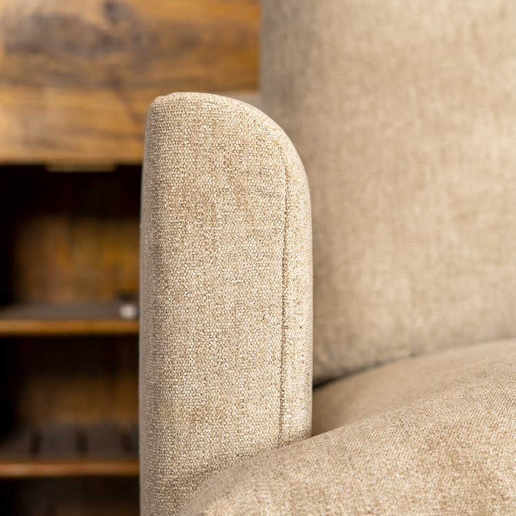 Scandinavische hoekbank Denver taupe stof gemêleerd rechts