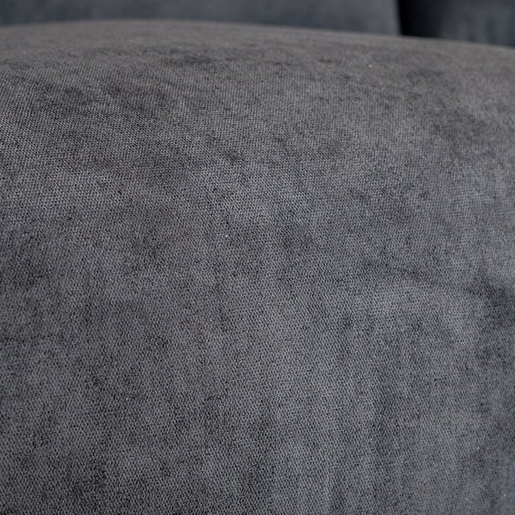 Scandinavische hoekbank Denver zwart stof gemêleerd rechts